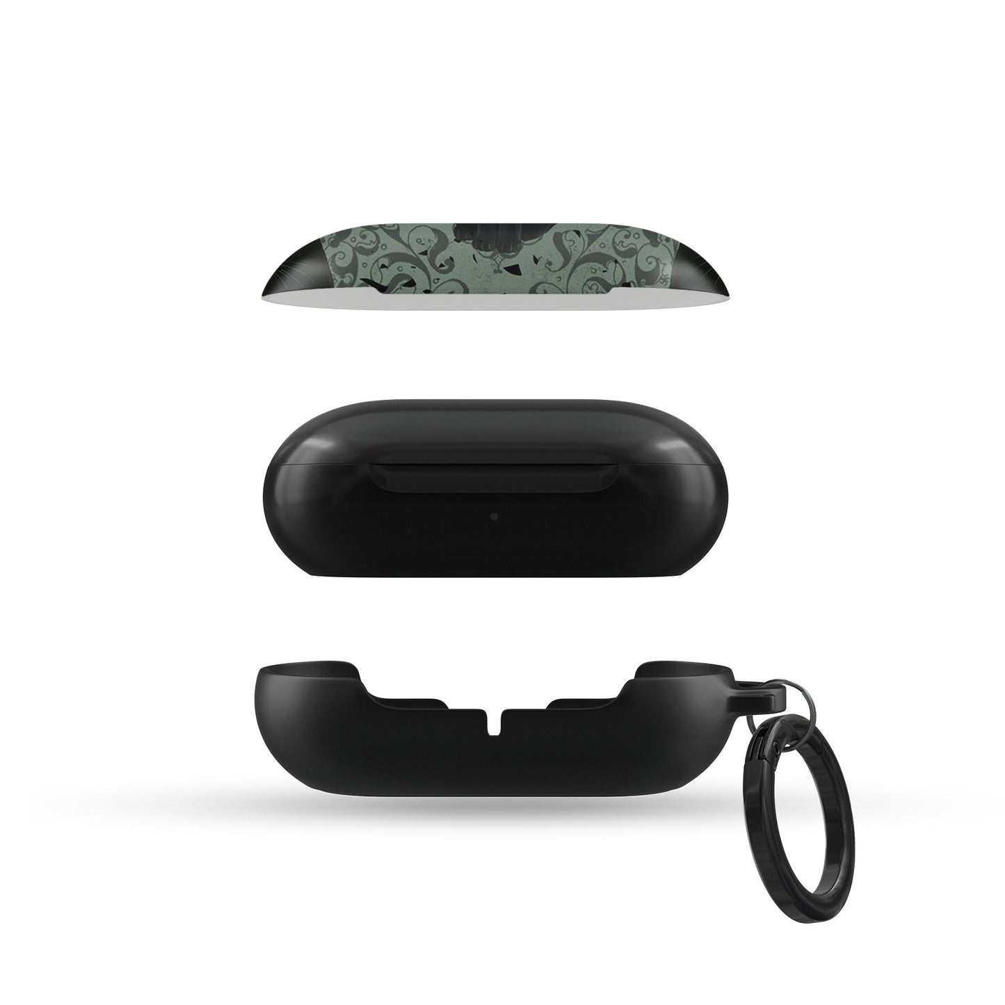 Silent Guardian Samsung Buds Tough Case with black cat artwork, glossy finish, and durable impact-resistant build.