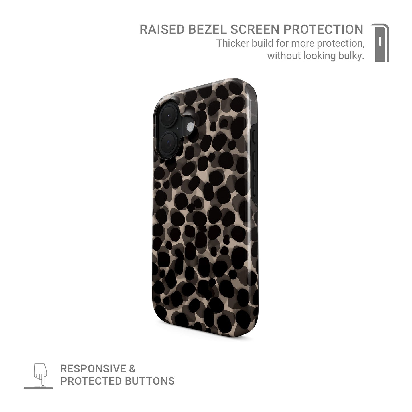 Stone Ash MagSafe tough phone case with grey marble tortoise shell design, dual layer build, and magnetic charging compatibility.
