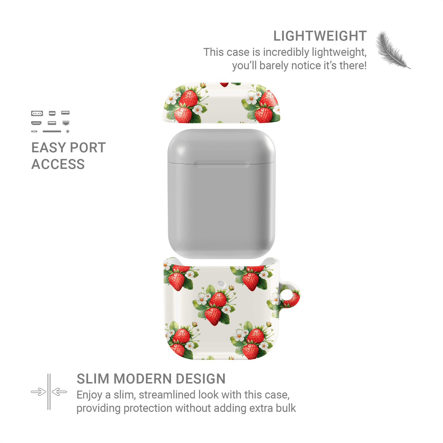 Strawberry Bliss | Apple AirPods Tough Case - Case & Charm