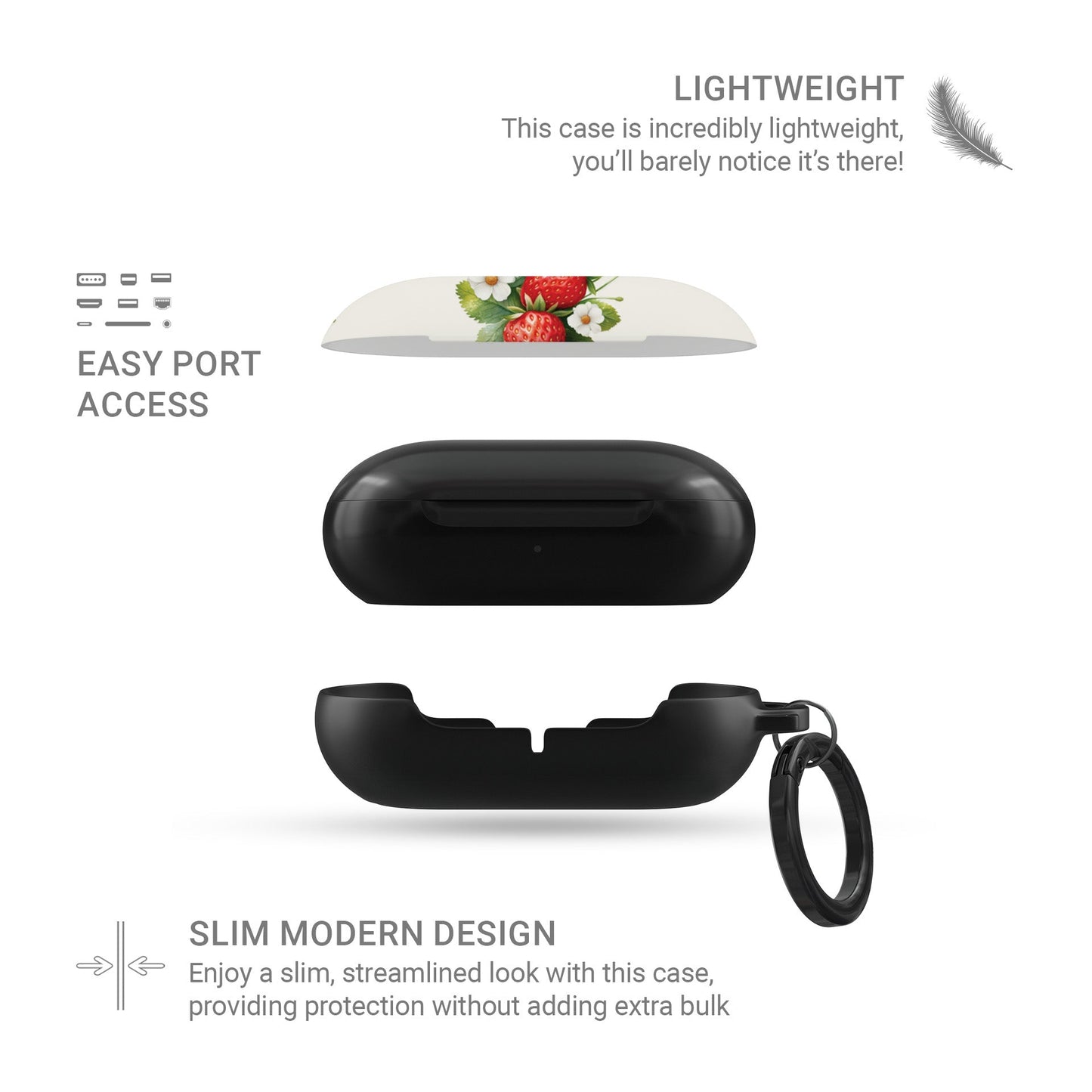 Strawberry Bliss | Samsung Buds Tough Case - Case & Charm