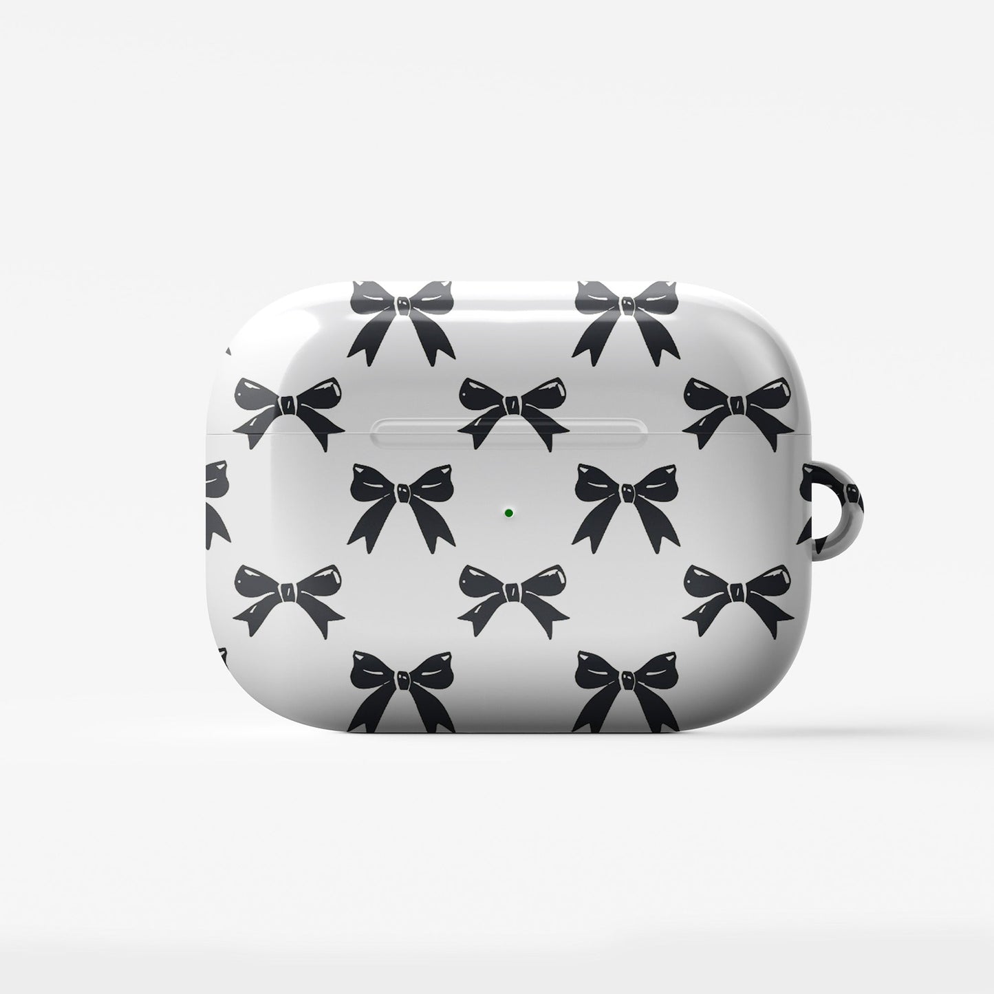 Twilight Confetti AirPods Case – white base with bold black bow pattern, slim durable scratch-resistant protective cover for all AirPods models.