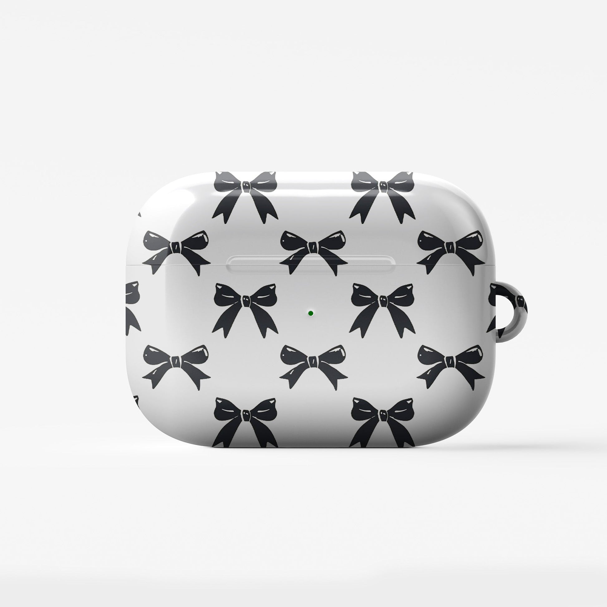 Twilight Confetti AirPods Case – white base with bold black bow pattern, slim durable scratch-resistant protective cover for all AirPods models.