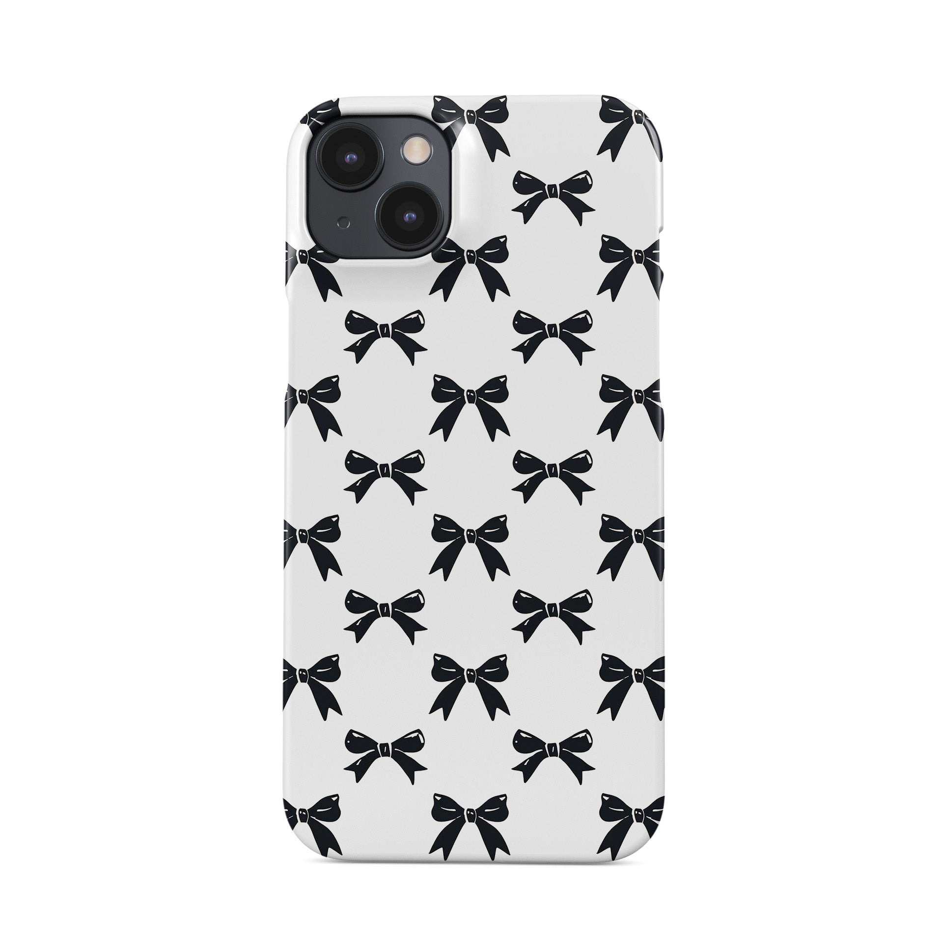 Stylish protective Snap case featuring black bow design