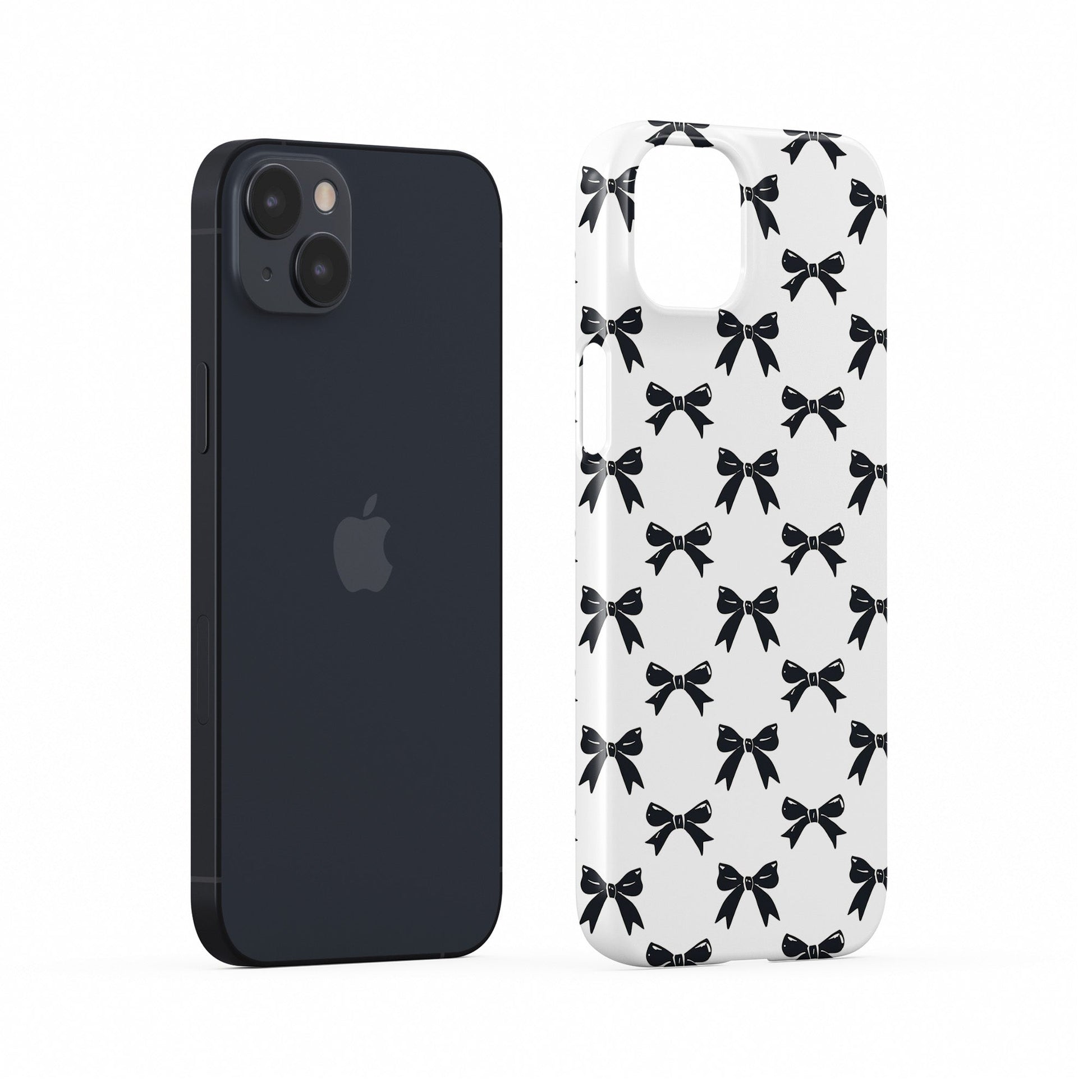 Stylish protective Snap case featuring black bow design