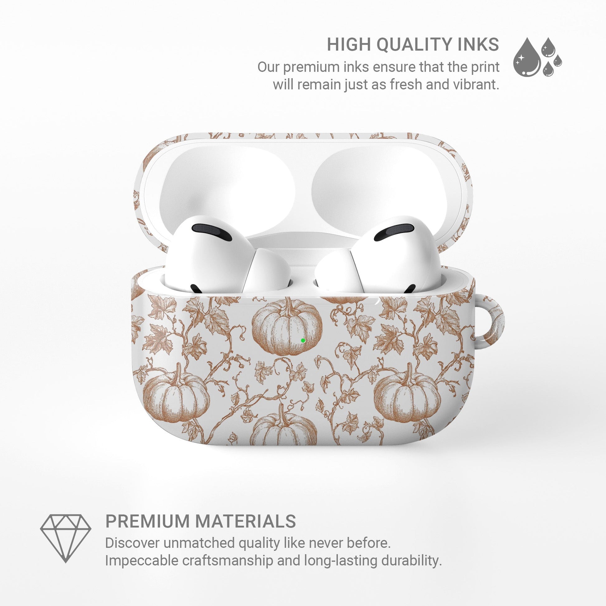 Protective autumn AirPods Pro case with vintage pumpkin