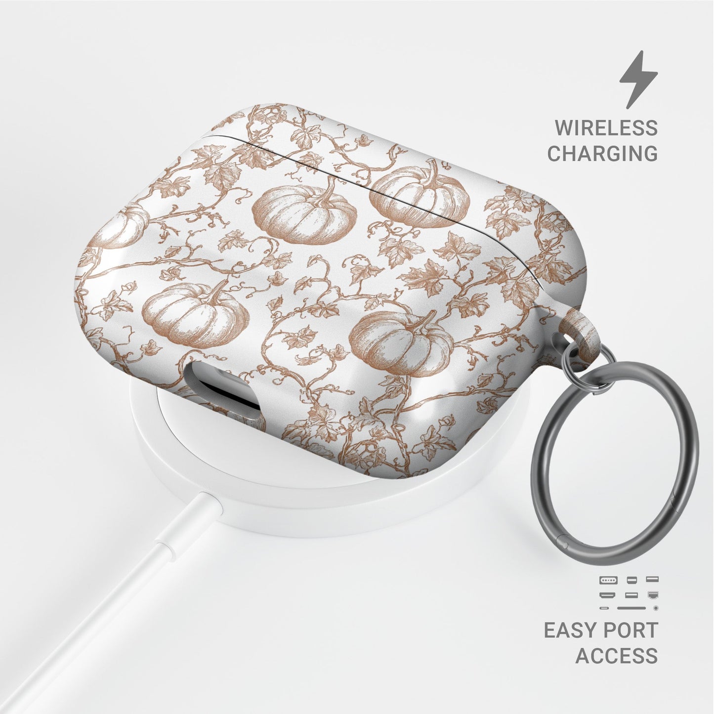 Protective autumn AirPods Pro case with vintage pumpkin