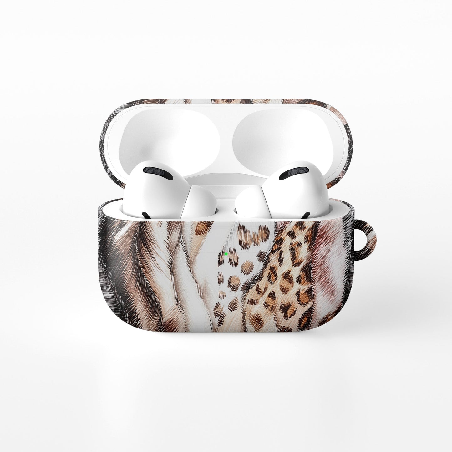 Wild Streaks leopard streak AirPods Tough Case with glossy finish, slim single-layer shell, and impact-resistant protection for everyday use.