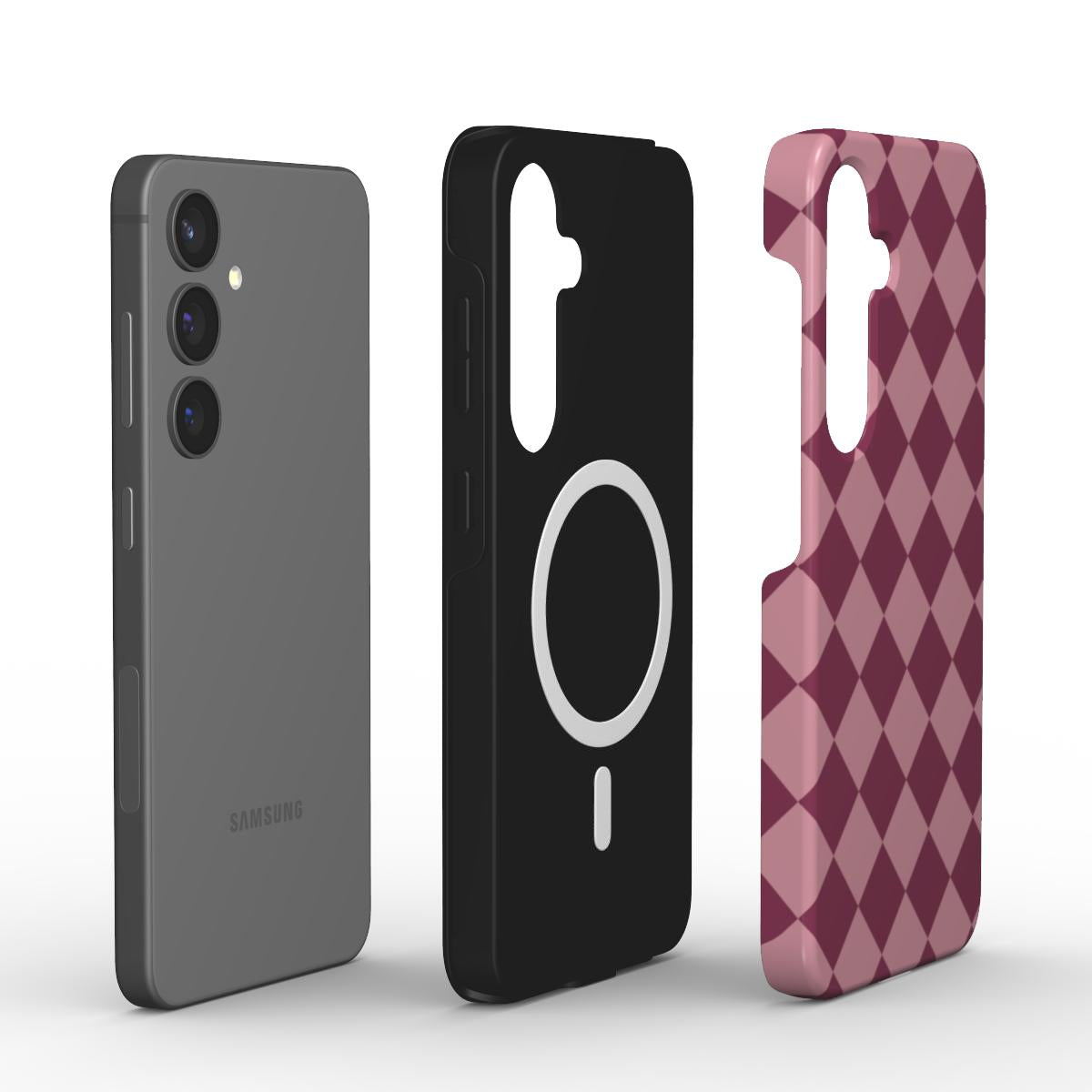 Berry Rhythm Check | Magnetic Tough Phone Case Samsung