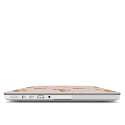 croissant macbook case skin pink striped laptop cover bow aesthetic laptop skin cute pastry macbook cover paris style