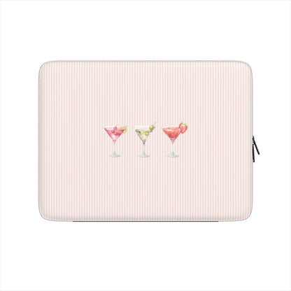 cocktail laptop sleeve pink striped vegan leather laptop case aesthetic laptop sleeve martini drink laptop cover cute girly laptop bag