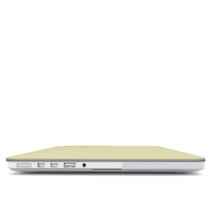 Yellow hibiscus MacBook case with soft lemon floral print on a slim hard shell Apple MacBook cover by Case & Charm.