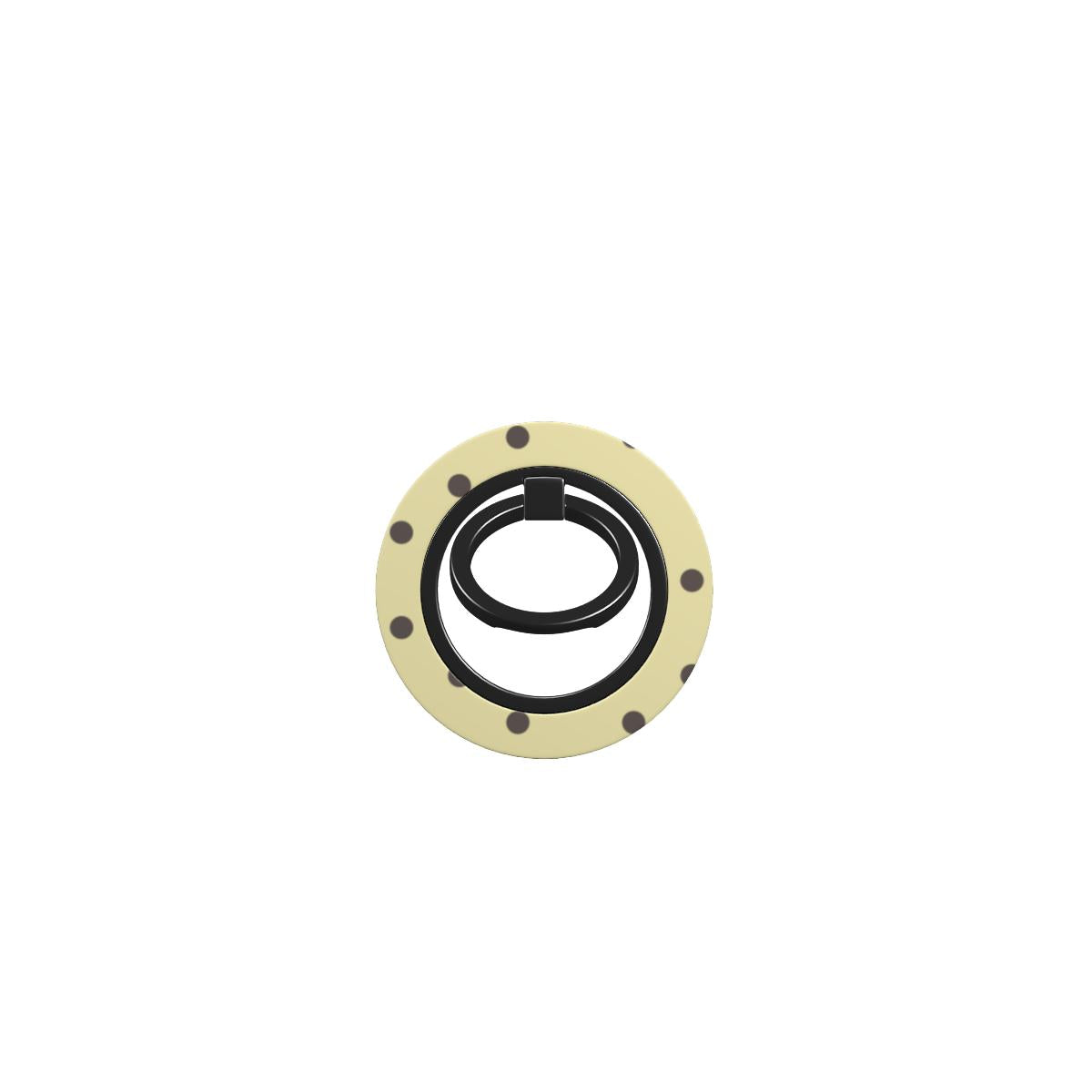Cocoa Drops MagSafe Ring Holder featuring small, evenly spaced cocoa-brown polka dots on a creamy vanilla background.