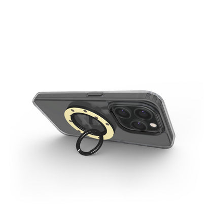 Cocoa Drops MagSafe Ring Holder featuring small, evenly spaced cocoa-brown polka dots on a creamy vanilla background.