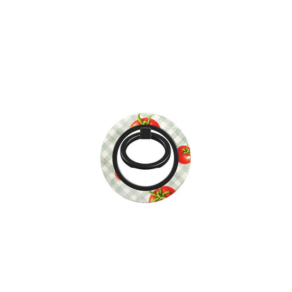 Tomato Tumble MagSafe Ring Holder with scattered hand-painted red tomatoes on soft sage gingham
