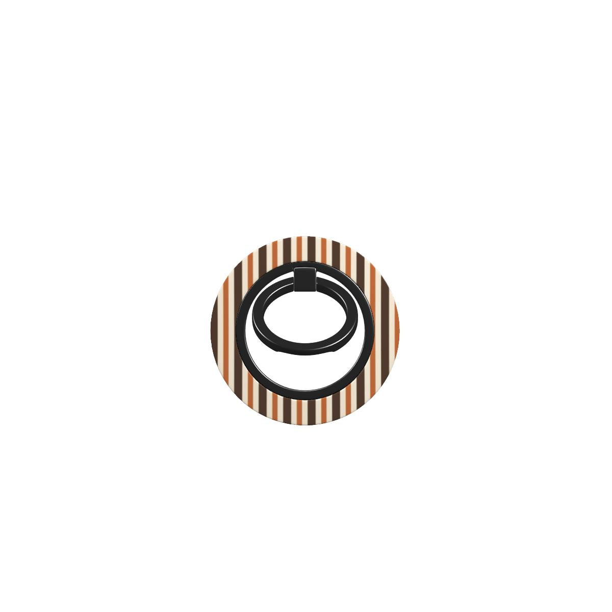Chestnut Ticking Magnetic Ring Holder with fine chestnut-brown and cream stripes inspired by traditional ticking fabric.