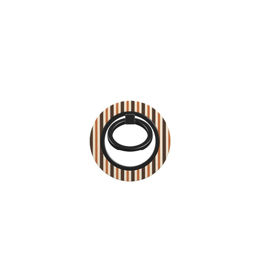 Chestnut Ticking Magnetic Ring Holder with fine chestnut-brown and cream stripes inspired by traditional ticking fabric.