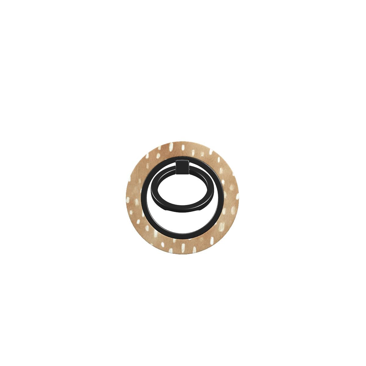 Fawn Fleck Magnetic Ring Holder in warm beige with irregular tan speckles and a soft organic neutral pattern.