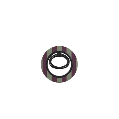 Mulberry Ticking Magnetic Ring Holder with muted plum and sage green stripes in a vintage-inspired heritage pattern.