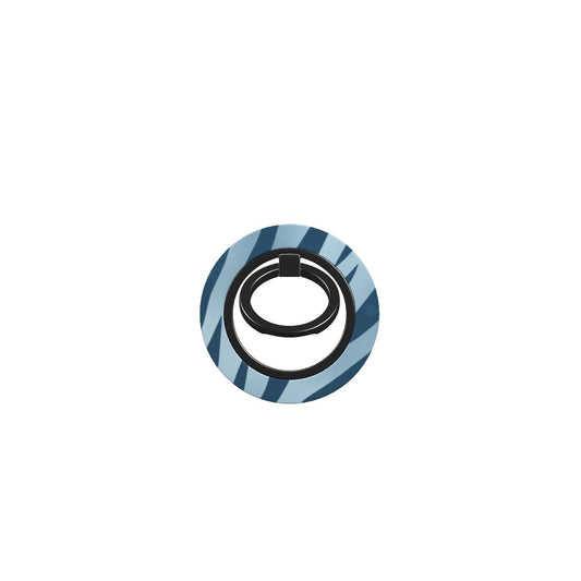 Skylark Canter Magnetic Ring Holder with deep blue zebra stripes on powder blue from the Wild Atelier collection.
