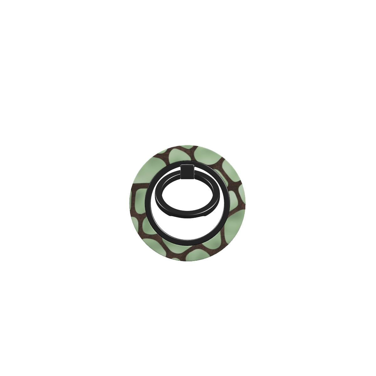 Mossy Mosaic Magnetic Ring Holder with sage green giraffe spots outlined in chocolate brown from the Wild Atelier collection.