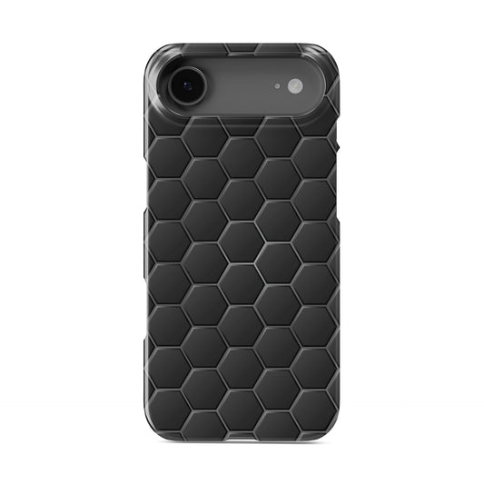 Blackout Circuit snap phone case with dark geometric hexagon pattern and subtle 3D texture.