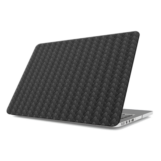 Carbon Chevron MacBook case with dark layered chevron texture and slim matte hard shell design