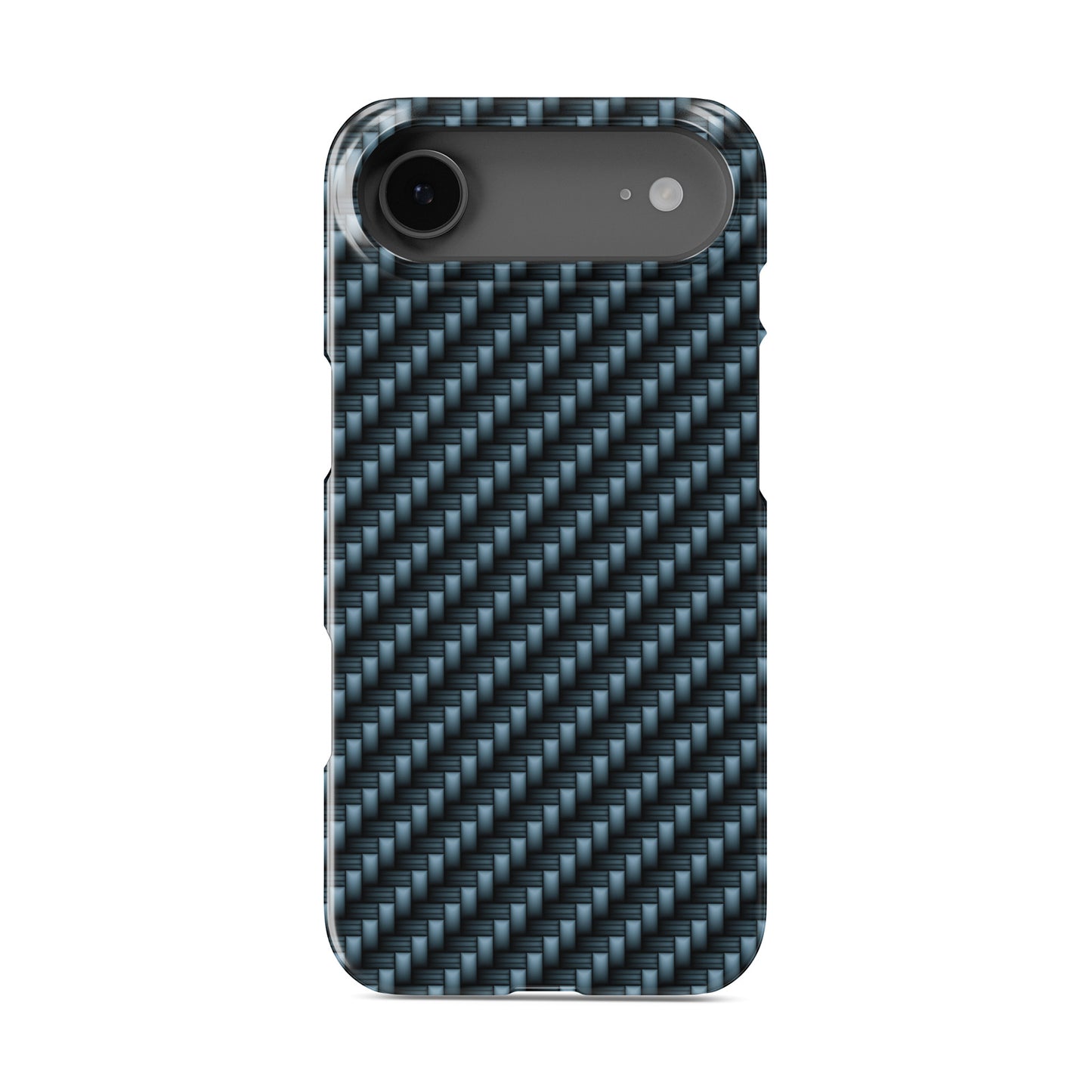 Blue carbon weave slim snap phone case with glossy high definition finish