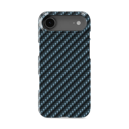 Blue carbon weave slim snap phone case with glossy high definition finish