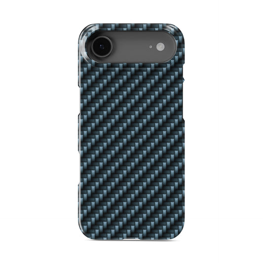 Blue carbon weave slim snap phone case with glossy high definition finish