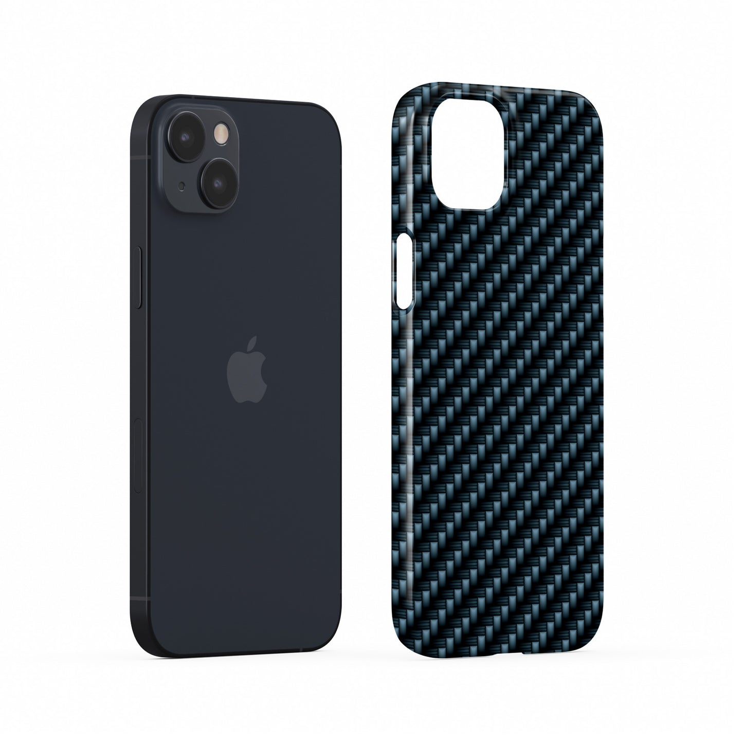 Blue carbon weave slim snap phone case with glossy high definition finish
