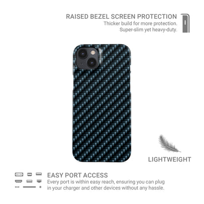 Blue carbon weave slim snap phone case with glossy high definition finish