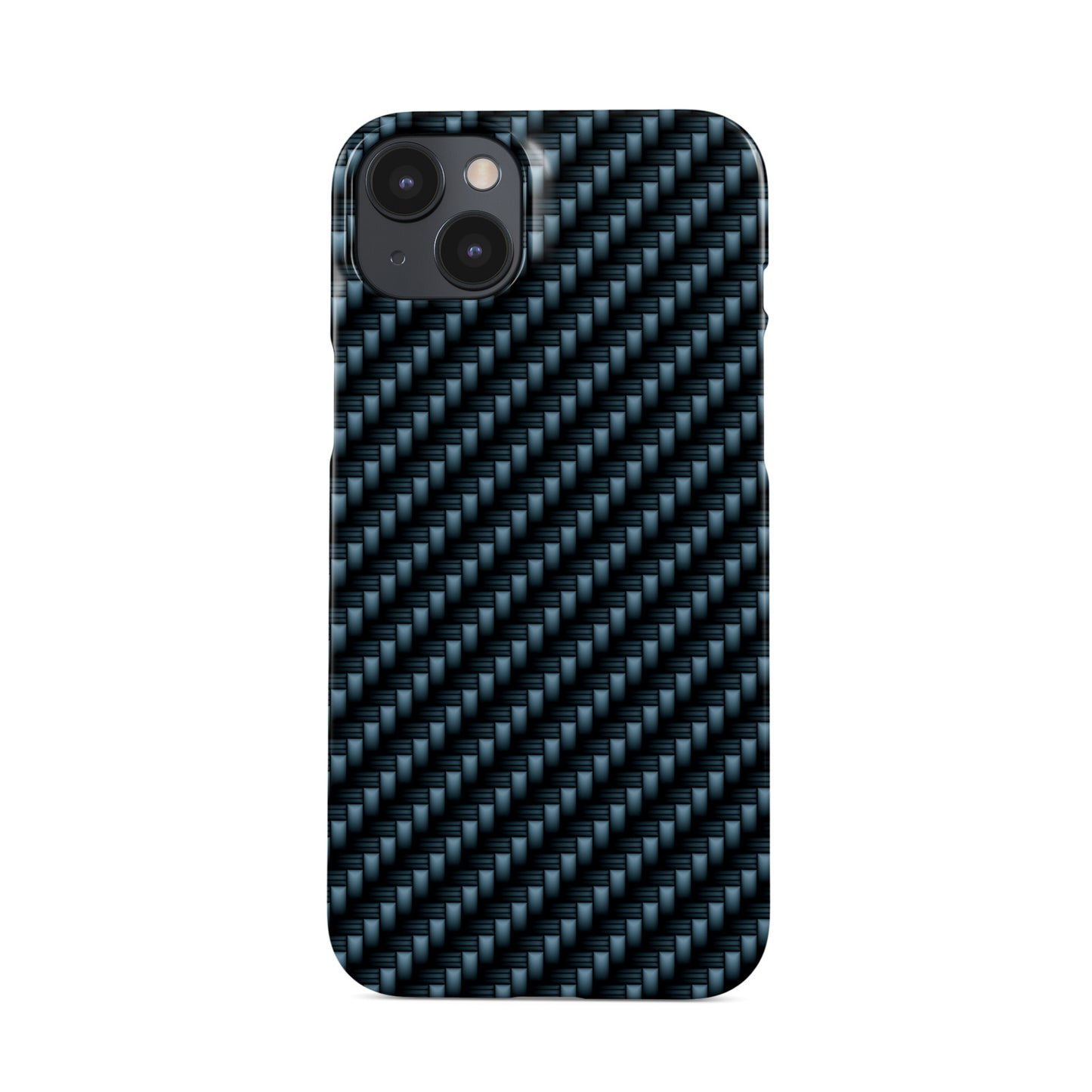 Blue carbon weave slim snap phone case with glossy high definition finish