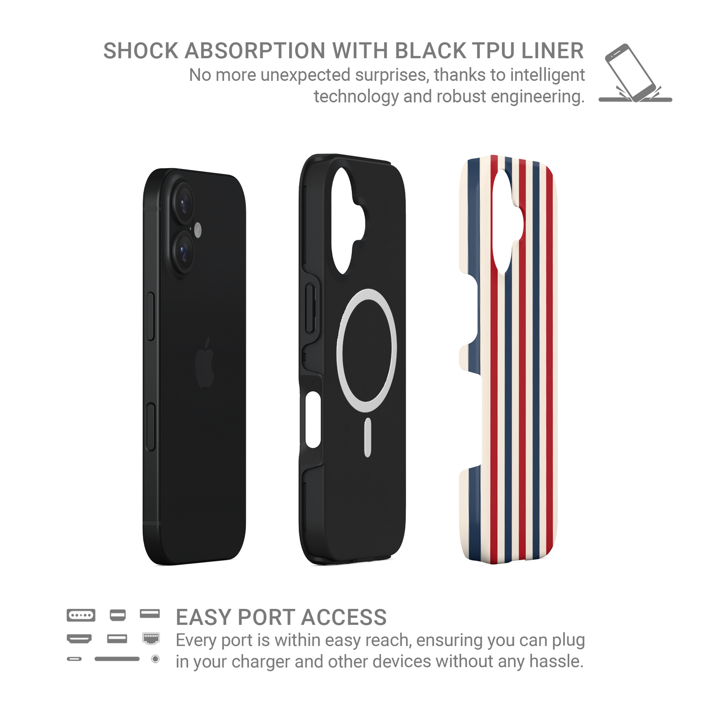 Semaphore Stripes | MagSafe Tough Phone Case