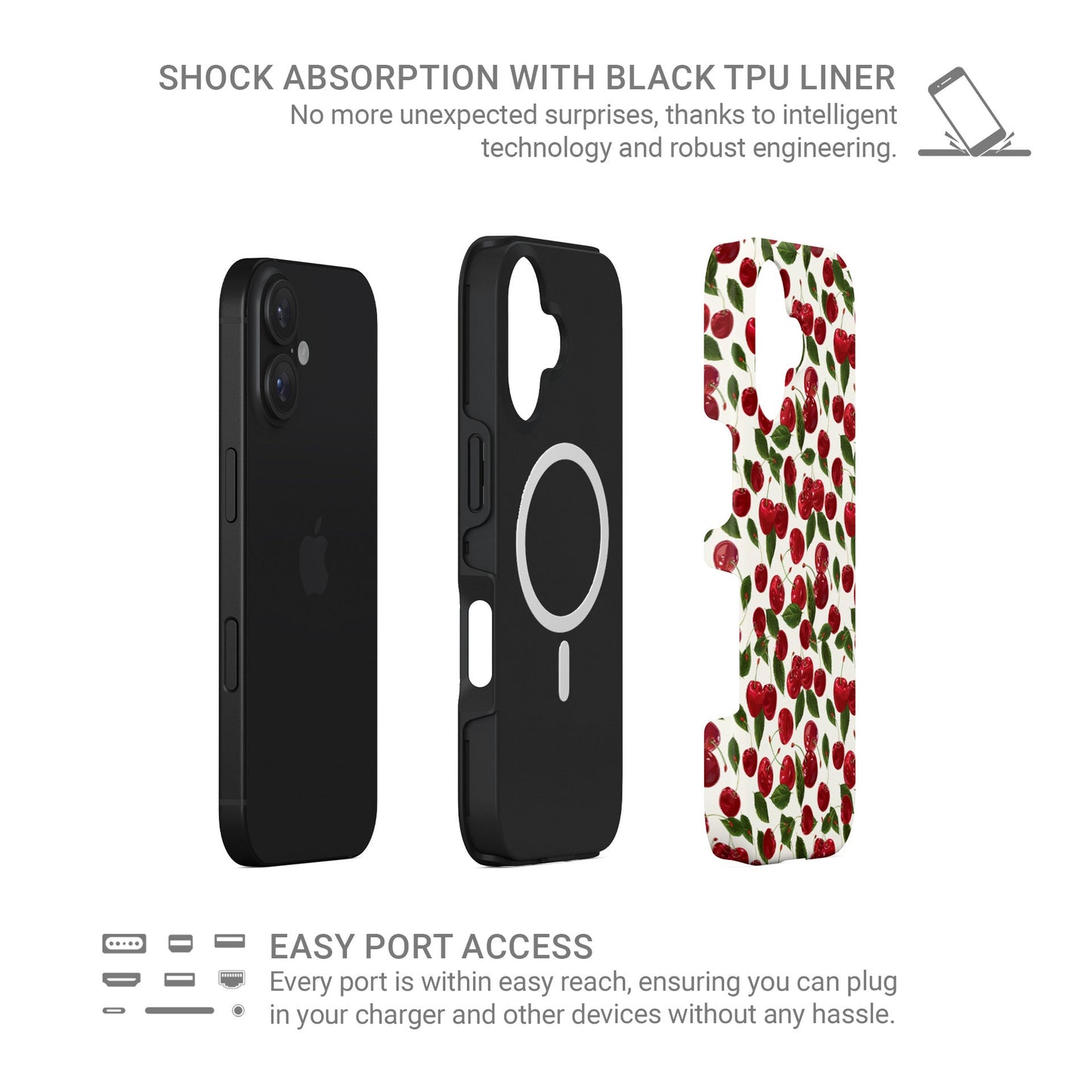 Cherry Bloom | Protective MagSafe Tough Phone Case - Case & Charm