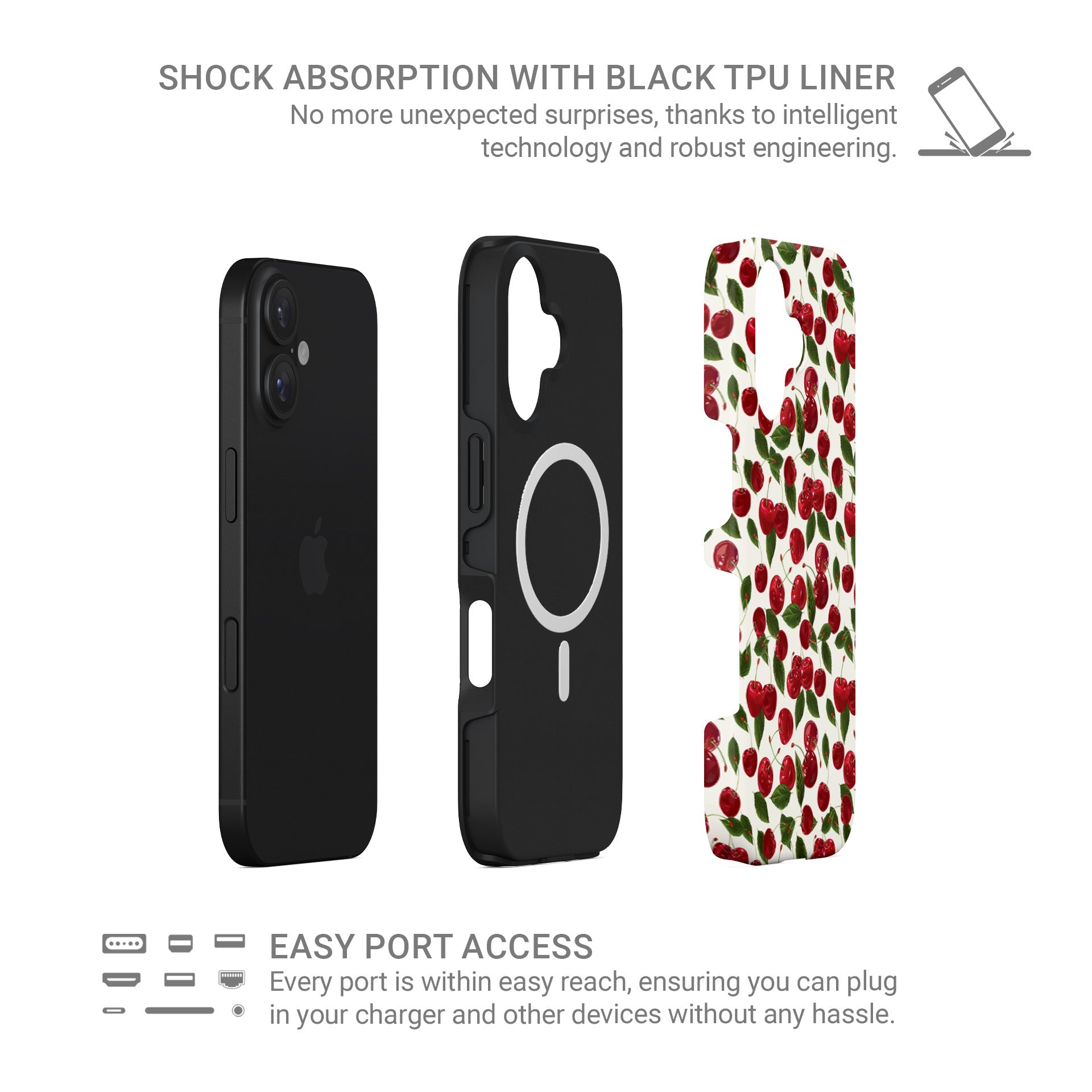 Cherry Bloom | Protective MagSafe Tough Phone Case - Case & Charm