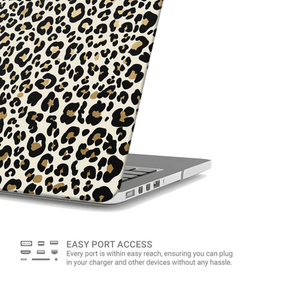 Golden Prowl | Leopard Print Protective MacBook Case - Case & Charm