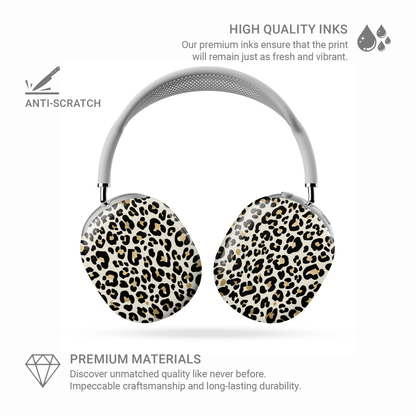 Case and Charm | Golden Prowl Leopard Print Protective Apple AirPods Max Case - Tech Accessories