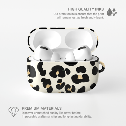 Case and Charm | Golden Prowl Leopard Print Protective Apple AirPods Case - Tech Accessories