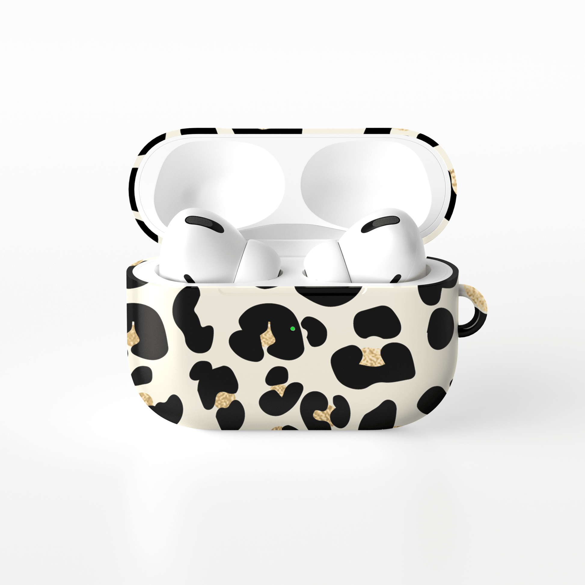 Case and Charm | Golden Prowl Leopard Print Protective Apple AirPods Case - Tech Accessories