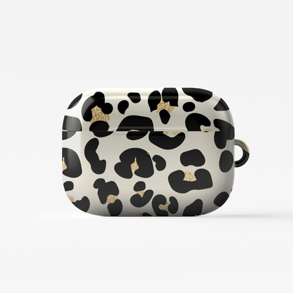 Case and Charm | Golden Prowl Leopard Print Protective Apple AirPods Case - Tech Accessories