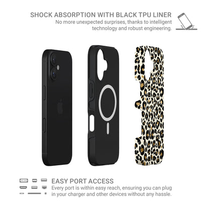 Leopard print MagSafe tough protective phone case