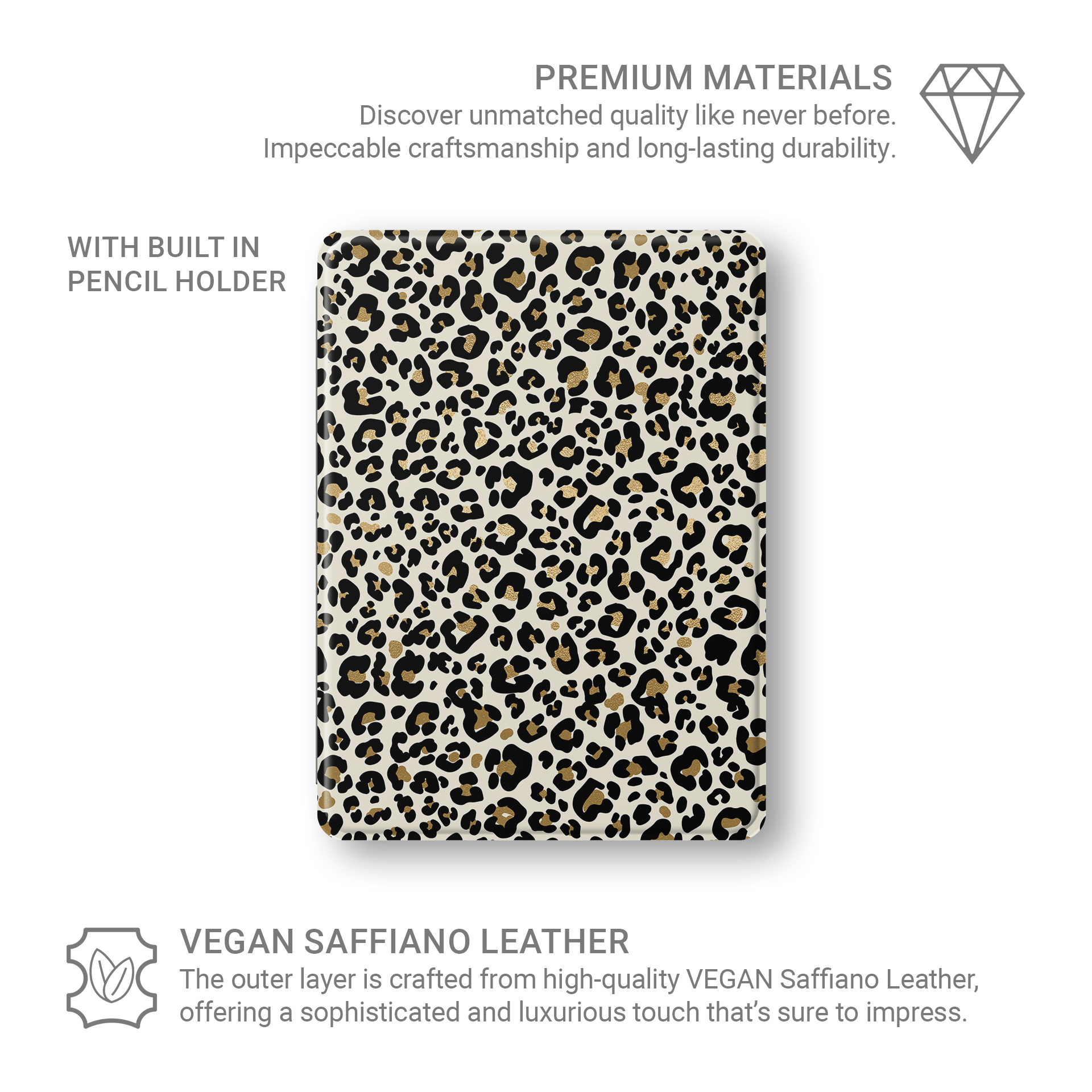 Golden Prowl | Leopard Print Protective Apple iPad Case - Case & Charm