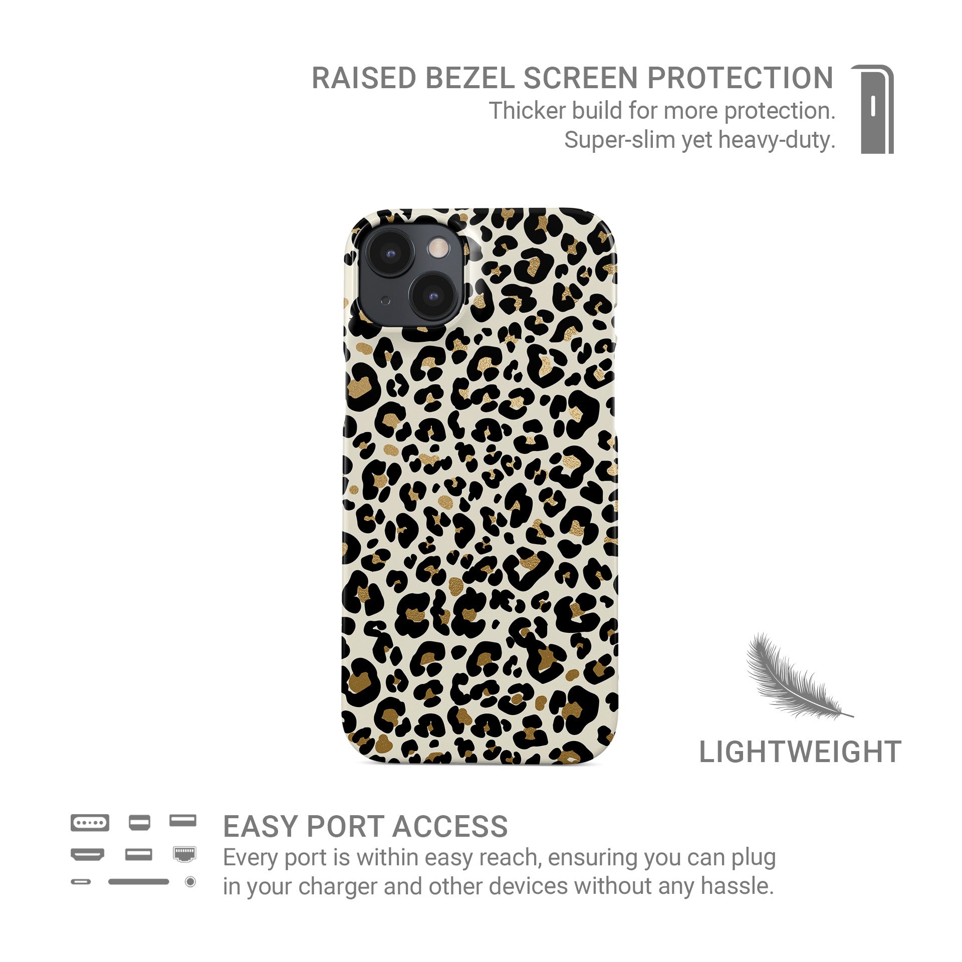 Leopard print protective phone case