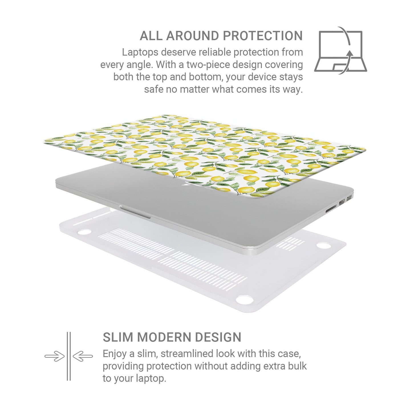 Case and Charm Lemon Lush | Protective MacBook Case - Tech Accessories