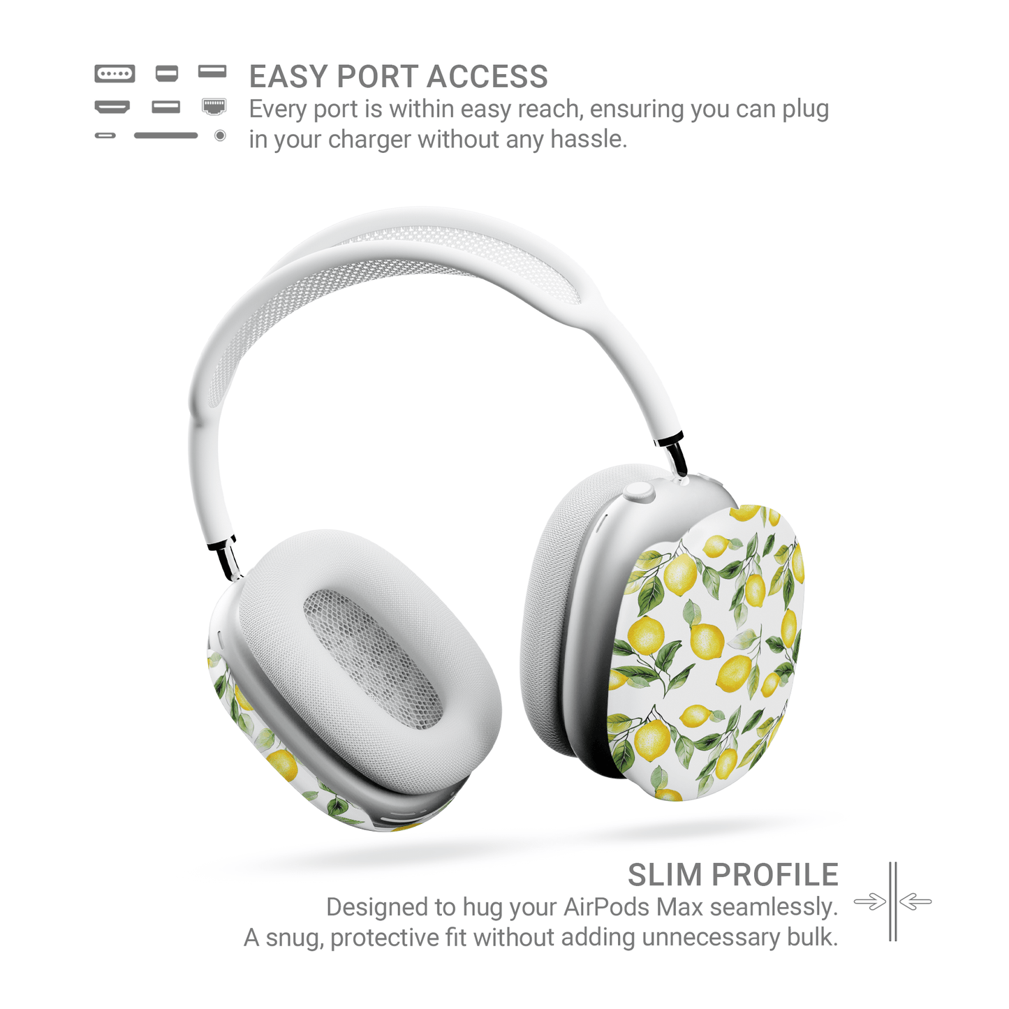 Lemon Lush | Protective Apple AirPods Max Tough Case - Case & Charm