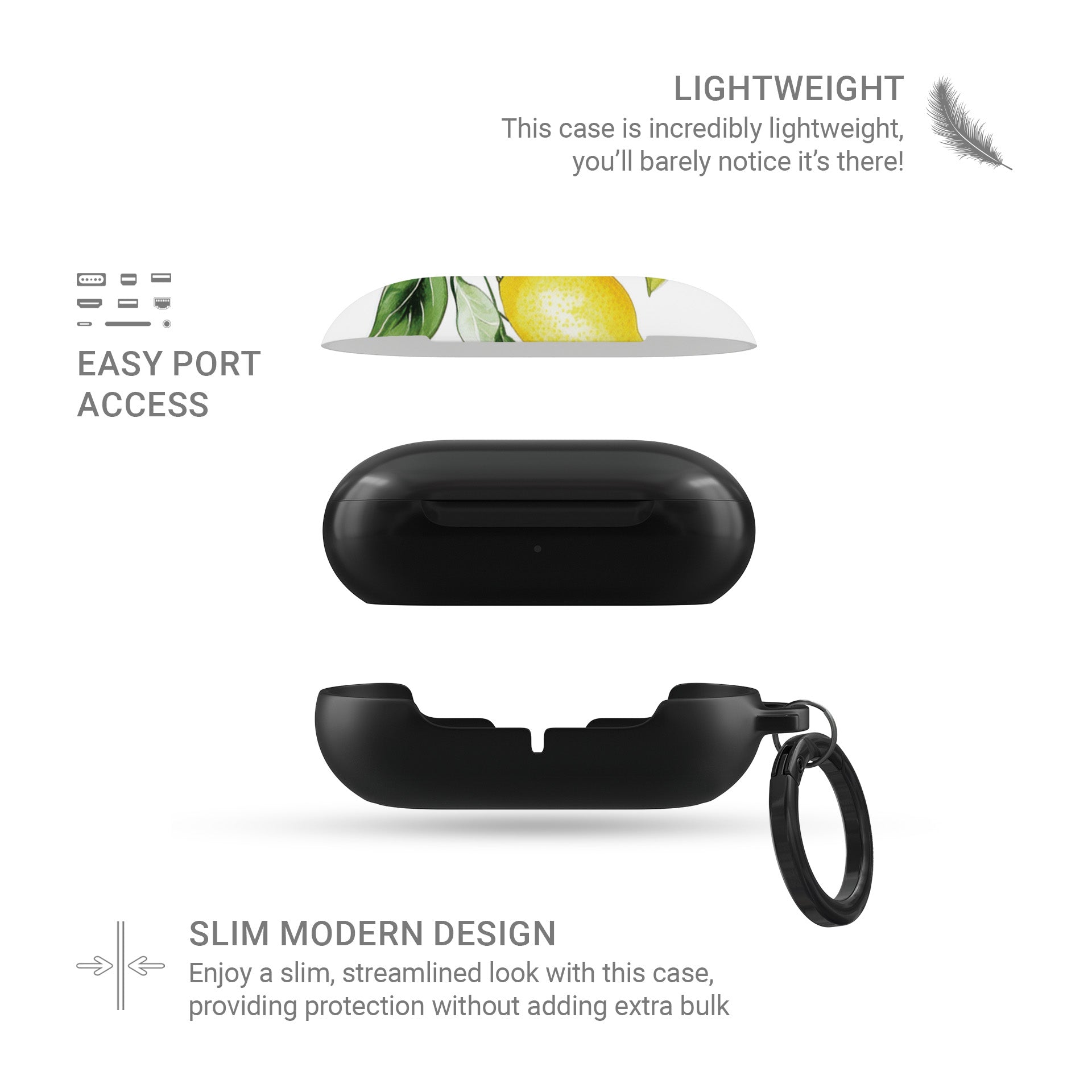 Lemon Lush | Protective Samsung Buds Tough Case - Case & Charm