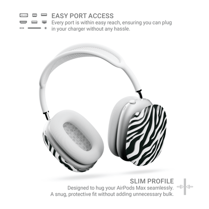 Case and Charm | Zebra Print Nocturnal Stride Protective Apple AirPods Max Case - Tech Accessories