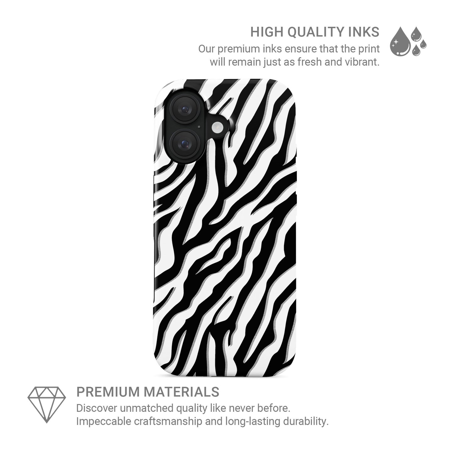 Zebra print MagSafe tough protective phone case