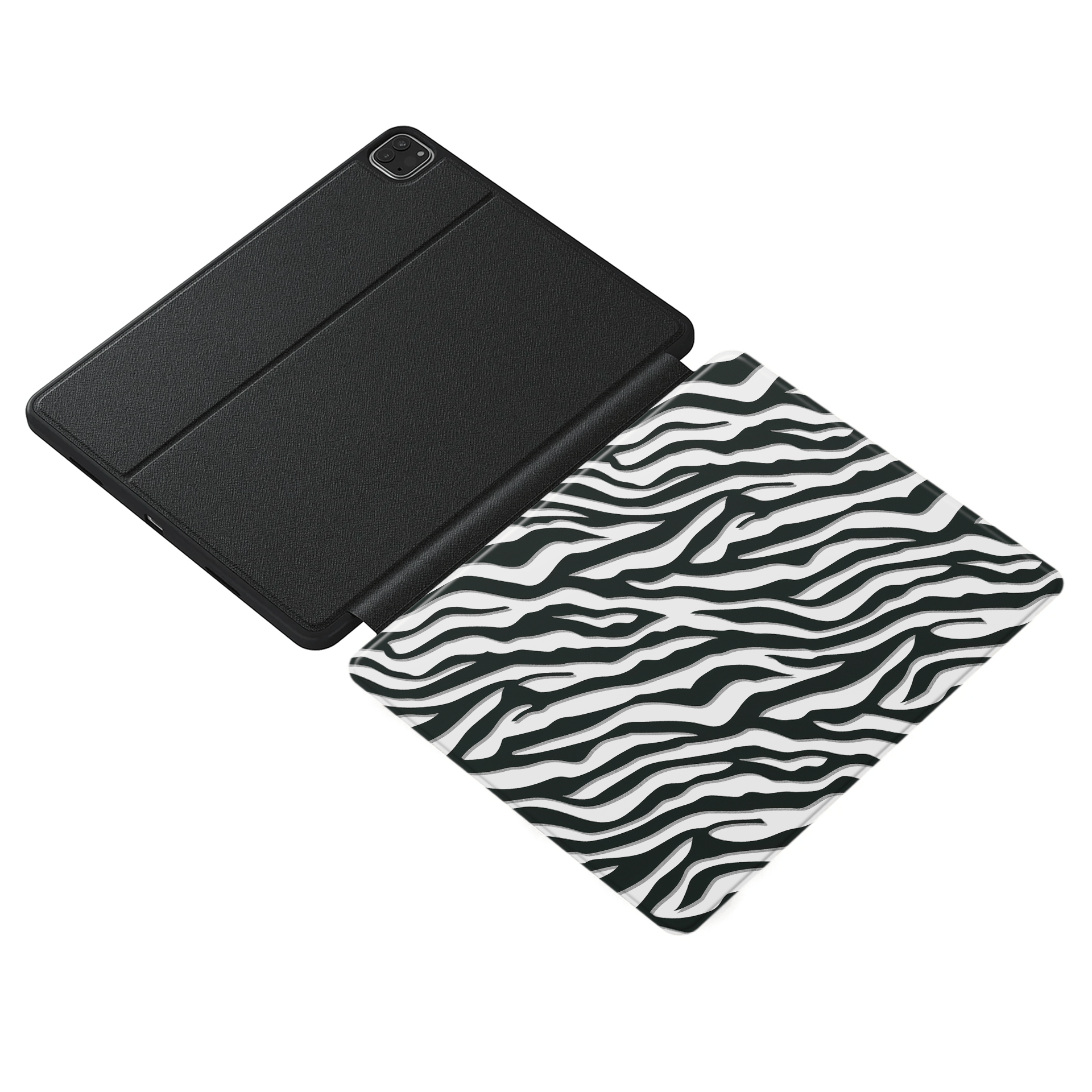 Case and Charm | Zebra Print Nocturnal Stride Protective Vegan leather Case - Tech Accessories