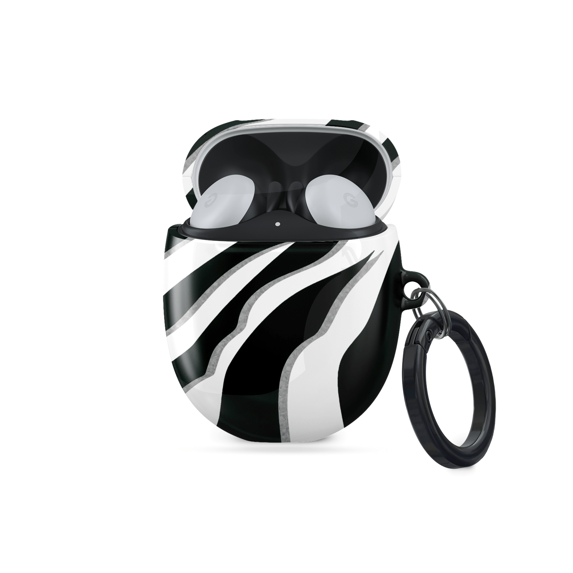 Case and Charm | Zebra Print Nocturnal Stride Protective Samsung Buds Tough Case - Tech Accessories